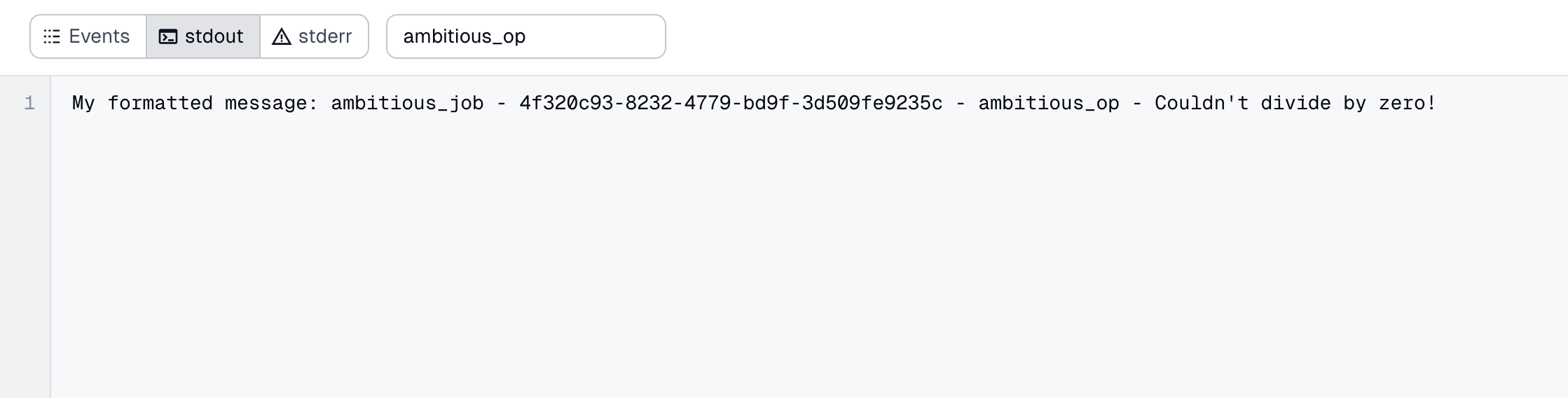 Log stream output